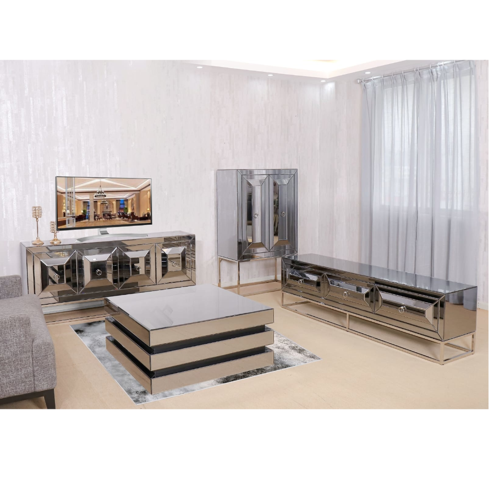 TV-meubel met elektrische sfeerhaard New York - Antraciet of Sepia - 180 x 55 x 45 cm - Bazaaronline wonen