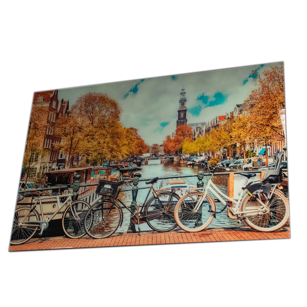 Amsterdam - Art Glasschilderij - Bazaaronline wonen