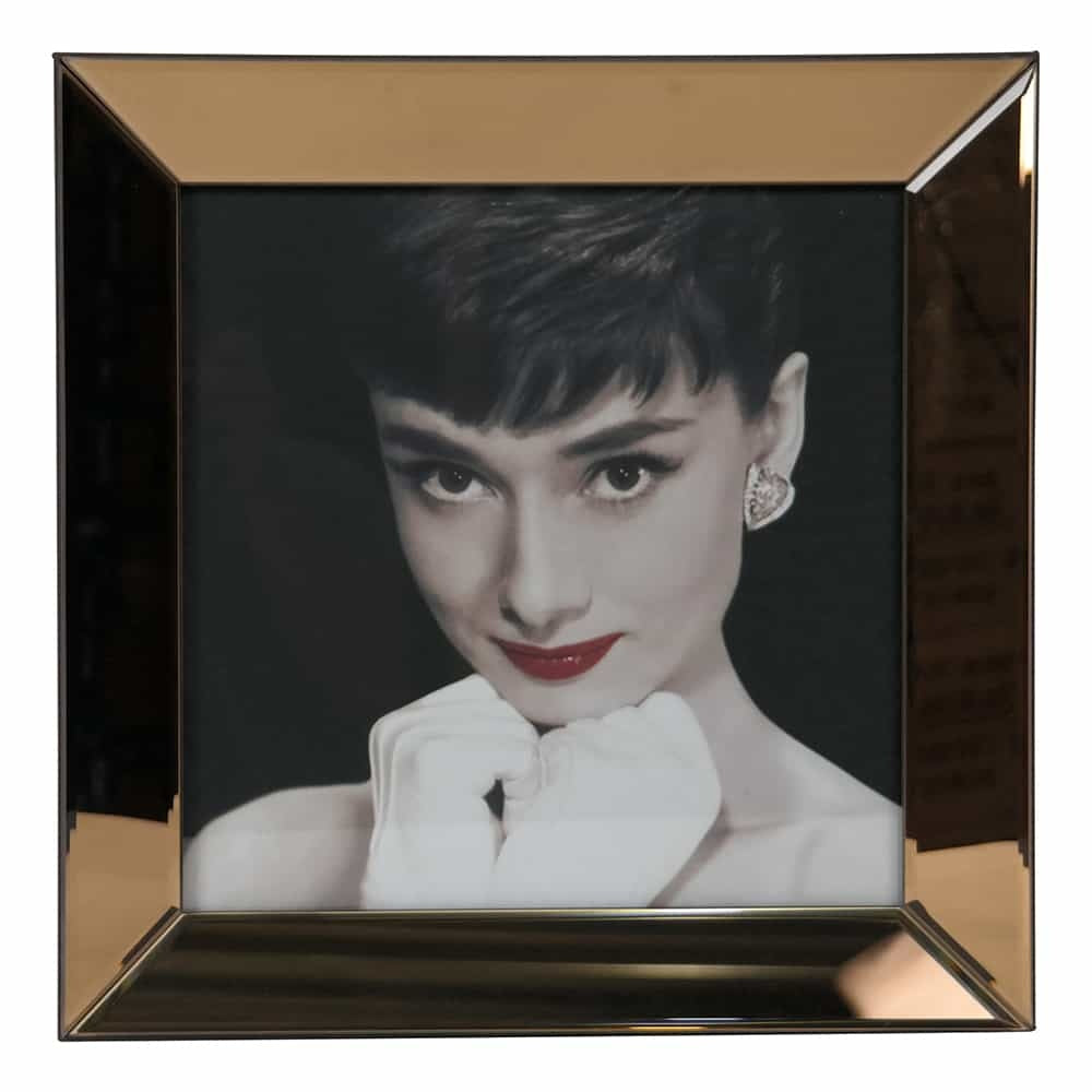 Spiegellijst Audrey Hepburn Rode Lippen - Goud