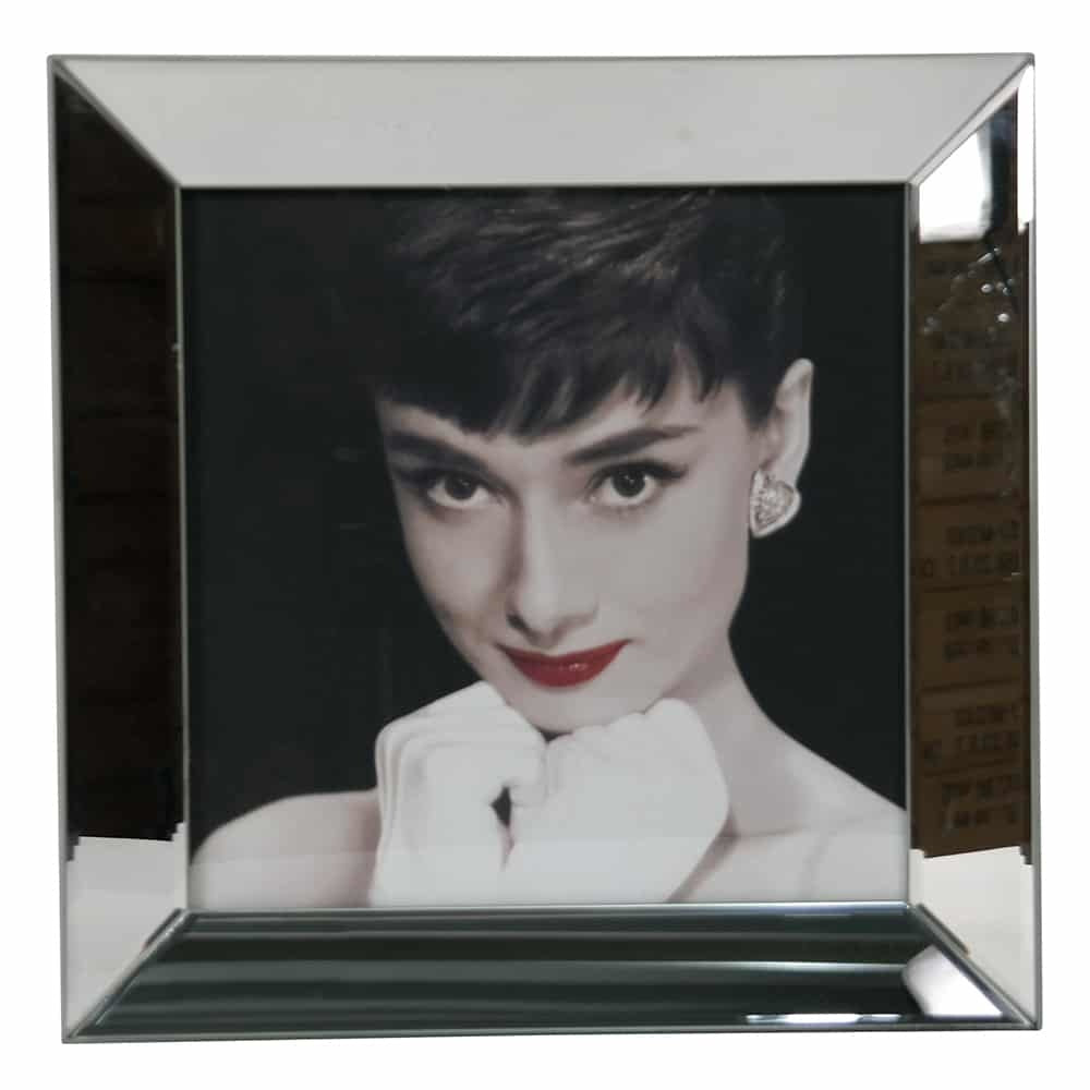 Spiegellijst Audrey Hepburn Rode Lippen - Zilver